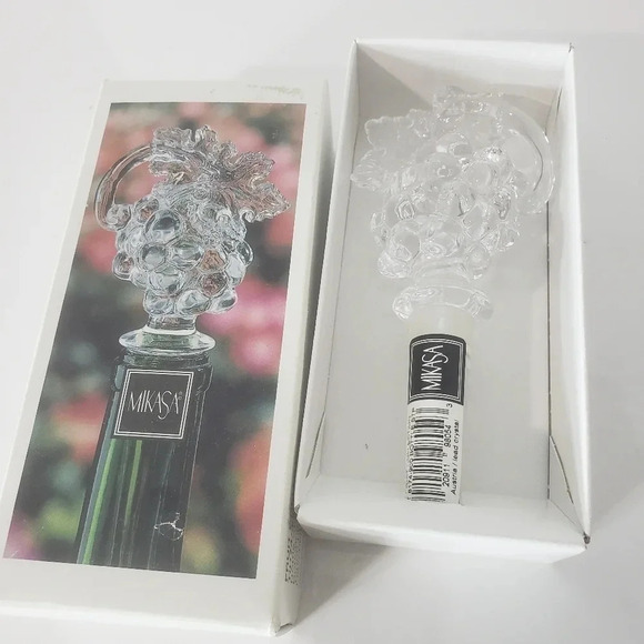 Mikasa Fruit Collection Wine Bottle  Stopper Lead Crystal - Picture 1 of 5